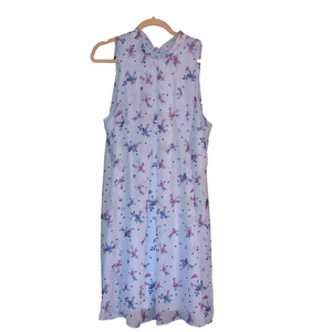ELLE swing dress. Sleeveless, flowy, feminine print, tie back.  EUC